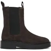 Calvin Klein Suede Stacked Heel Chelsea Boots