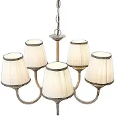 LINDBY Ljuskrona Lumiel , dimbar, Brun / mässing, Vardagsrum / matsal, Textil / tyger / siden, Lantlig / rustik, Ljuskronor