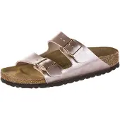Birkenstock för kvinnor. 1023960 Sandaler i läder Arizona Birko Flor (smal passform) brons (41), Hud, Karta, Ingen, Casual
