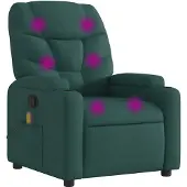 vidaXL Fällbar Massagestol, Mörkgrön, Klädd i Tyg
