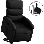 vidaXL Uppresningsfåtölj, Svart, Klädd i Konstläder