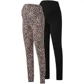 ONLY Maternity Leggings 'OLMLOVELY' beige / svart