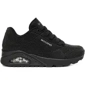 SKECHERS UNO - Skinande Skala Polyuretan Kvinnors Svart Standard Sneakers