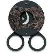 FOX Circle Cigar Cutter 744-CFD, PVD Sandvik 12C27, Dark Matter Fatcarbon Titanium