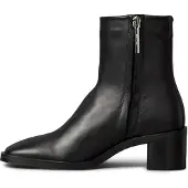 Calvin Klein Leather Square Toe Zip Ankle Boots