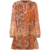 Desigual Klänning brun / ljusorange / mörkorange / off-white