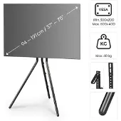 Hama TV-Ständer, Staffelei freistehend, höhenverstellbar, 191 cm (75) bis 40 kg TV-stativ 190,5 cm (75)