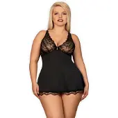 Obsessive Luvae Babydoll Plus Size - Svart - Plus size - Svart