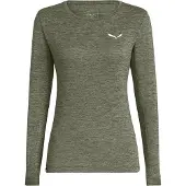 Salewa - Puez Melange Dry W L/S Tee Faded Green Melange för Unisex - Storlek L - Grön