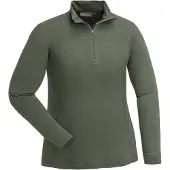 Pinewood Women's Abisko Merino Base Layer Half Zip Dark Moss Green