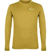 Salewa - Puez Melange Dry M L/S Tee Olive Oil Melange för Unisex - Storlek M - Gul