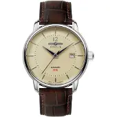Zeppelin LZ 120 Bodensee Leather Strap Beige Dial Automatic 81605 Herrklocka