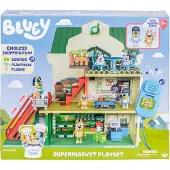 Bluey och Bingo Supermarket Lekset med rulltrappa Ltsaslek Leksaker fr smbarn Ljud och 15 delar Grocery Store Lekset