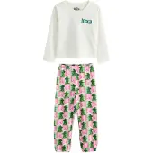 Next Pyjamas 'Wicked' mörkgrön / gammalrosa / ljusrosa / vit