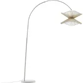 LINDBY Båglampa Valdorin , Creme / bärnsten, Vardagsrum / matsal, Papper / lunopal / lunolit, Lantlig / rustik, Golvlampa