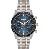 BOSS TOURMASTER Blue-dial watch with two-tone bracelet