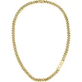 BOSS Gold-tone curb-chain necklace with logo link