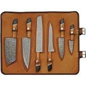Damascus Saddlewood Kitchen Set w roll