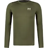 Under Armour Herrar Armour HeatGear Kompressions T-shirt med lång ärm, (390) Marine OD Green / Vit, Small