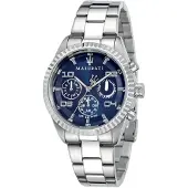Maserati R8853100011 Kronograf Blå urtavla Herrklocka 40mm silver