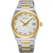 Seiko Kvinnoter - - SUR604P1 - Bicolor guld/silver - Skiva i pärlemor - Indeksering i diamanter