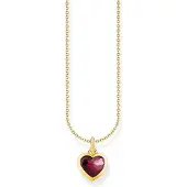 Thomas Sabo Red Zirconia 18K guldpläterat hjärthalsband KE2268-414-10-L45V