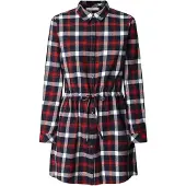 Pepe Jeans för kvinnor. PL9537750 Marina röd klänning (S), Casual, Bomull, Lång ärm