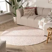 NATURL. Rund ullmatta | Feline pastell hos Volero | Ø 280 cm | Ull | Blandat | Rund | Plattvävd