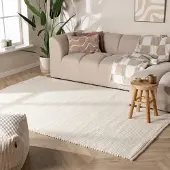 NATURL. Ullmatta | Feline vit hos Volero | 160x230 cm | Ull | Enfärgad | Rektangulär | Plattvävd