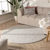 NATURL. Rund ullmatta | Feline grå/melerad hos Volero | Ø 80 cm | Ull | Blandat | Rund | Plattvävd