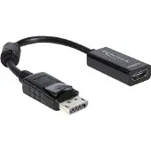 DeLOCK 61849 DisplayPort / HDMI Adapter [1x DisplayPort hane - 1x HDMI hona] Svart med ferritkärna 0.22 m