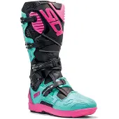 Sidi Crossfire 3 SRS-Kängor Motocrossstövlar Svart/Turkos/Rosa 45 Herrar sort