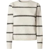 Pepe Jeans för kvinnor. PL7000044 Carmela Stripe jumper benvit (S), Casual, Polyester