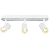 SLV LED-takspotlight Noblo, 2 700 K, vit, längd 40 cm dimbar, Vitt / opal, Vardagsrum / matsal, Aluminium / grå / zink, Modern, LED-taklampa