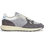 Pepe Jeans för män. PMS600001 Marlon Vibe läder sneakers grå (44), Hud, Karta, Nyckelband, Casual