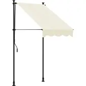 vidaXL Infällbar markis gräddvit 100x150 cm tyg och stål