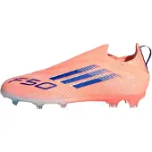 Adidas F50 Elite Laceless Fg Coral Blaze - Beam Orange/lucid Blue/vit Barn - Gräs (Fg), storlek 30