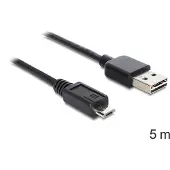 DeLOCK 5 m, kabel EASY-USB USB 2.0 Typ-A till USB 2.0 Typ Micro-B