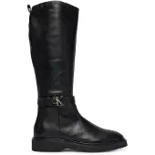 Calvin Klein Leather Signature Logo Knee Boots