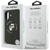 Karl Lagerfeld iPhone 17 Karl and Choupette MagSafe-skal i flytande silikon - Svart