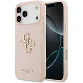 GUESS Grained Big 4G & Classic Logo iPhone 17 Pro-fodral - Rosa