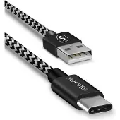 Sign Skin USB-C-kabel 2.4A, 3m - Svart/Vit