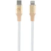 GUESS USB-C-/Lightning-kabel med präglad logotyp, 1,5 m, snabbladdning – guld