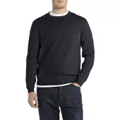 Replay för män. UK4851.000.G22578 Bomullströja med blått broderi r (M), Casual
