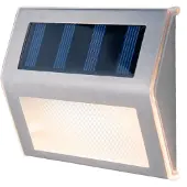 Näve LED-utomhusvägglampa 5282104, stål, 4-pack, IP44 5282104, Aluminium / grå / zink, Rostfritt stål, Modern, Solcellslampa utomhus