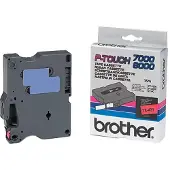 Brother TX-431 | svart text - röd märkband | 12mm x 15m (original)