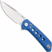 Reate PL-XF Stonewashed Nitro-V, Blue G10, pocket knife
