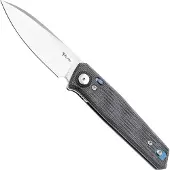 Reate PL-6 Satin Nitro-V, Black Micarta, pocket knife