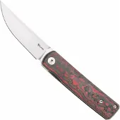 Reate Bushido, Satin M390, Lava Flow FatCarbon, pocket knife