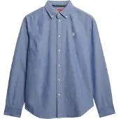 Superdry för kvinnor. W4010565A Slim fit oxfordskjorta blå (M), Casual, Bomull, Klassisk, Lång ärm